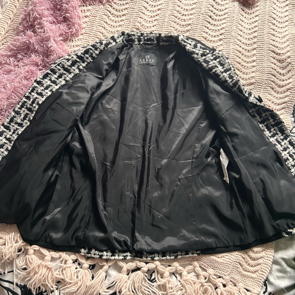 Women's Black and White Jacket - Picture 2 of 9